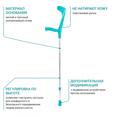 СИМС-2 10408-001 Костыль с опорой под локоть СИМС-2 Ergo-Softgrip