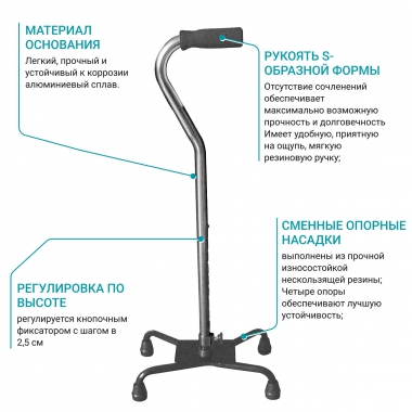 BRONIGEN 3286-001 Трость BRONIGEN BQC-300 DELUXE повышенной устойчивости
