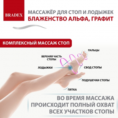 BRADEX 12022-001 Массажер BRADEX БЛАЖЕНСТВО АЛЬФА, графит