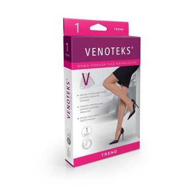 VENOTEKS 3168-008 Компрессионные чулки VENOTEKS Тренд (Trend) 1 класс компрессии, черные