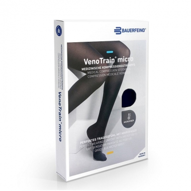 BAUERFEIND 3667-016 Компрессионные чулки BAUERFEIND VenoTrain micro 1 класс компрессии, открытый мыс, черные