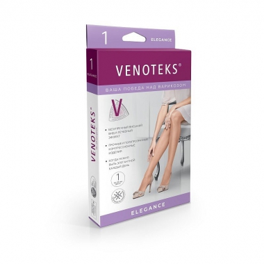 VENOTEKS 3921-003 Компрессионные колготки VENOTEKS Elegance 1 класс компрессии, бежевые