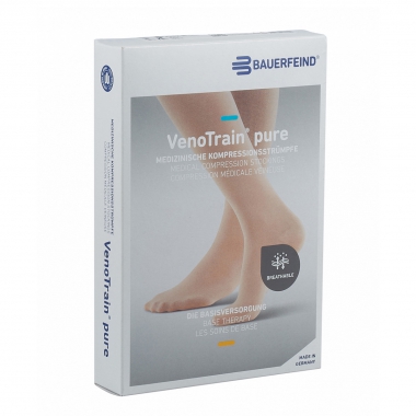 BAUERFEIND 10348-005 Компрессионные чулки BAUERFEIND VenoTrain pure 2 класс компрессии, открытый мыс, бежевые
