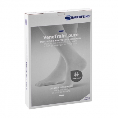 BAUERFEIND 10440-001 Компрессионные чулки BAUERFEIND VenoTrain pure 2 класс компрессии, открытый мыс, черные