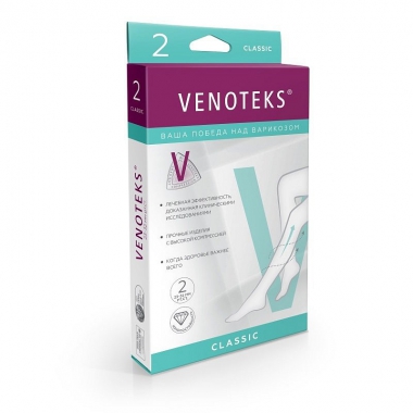 VENOTEKS 3193-003 Компрессионные гольфы VENOTEKS Классик (Classic) 2 класс компрессии, открытый мыс, бежевые