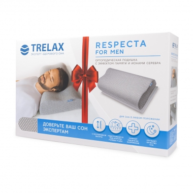 TRELAX 11733-001 Подушка ортопедическая TRELAX Respecta for man П05, серая