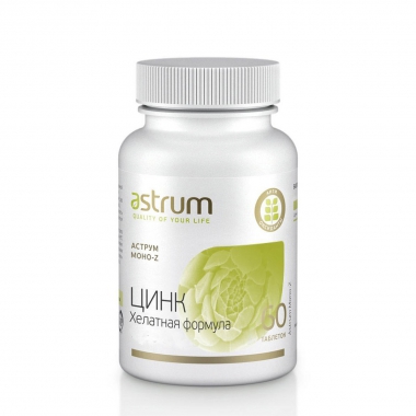 ASTRUM 10541-001 Аструм Моно-Z (Astrum Mono-Z) цинк хелатная форма, 60 таблеток