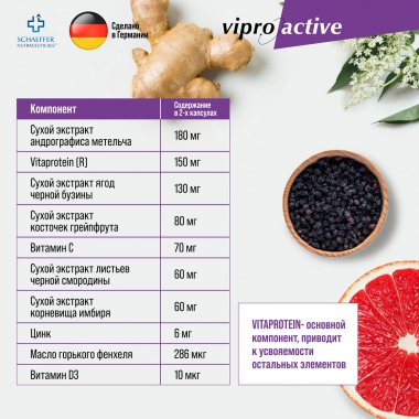 VIPROACTIVE 11443-001 Витамины для облегчения симптомов простуды и ОРВИ  VIPROACTIVE Antivir, капс. 60 шт.