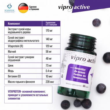 VIPROACTIVE 11445-001 Витамины для иммунитета  VIPROACTIVE Immuni Plus , капс. 60 шт.